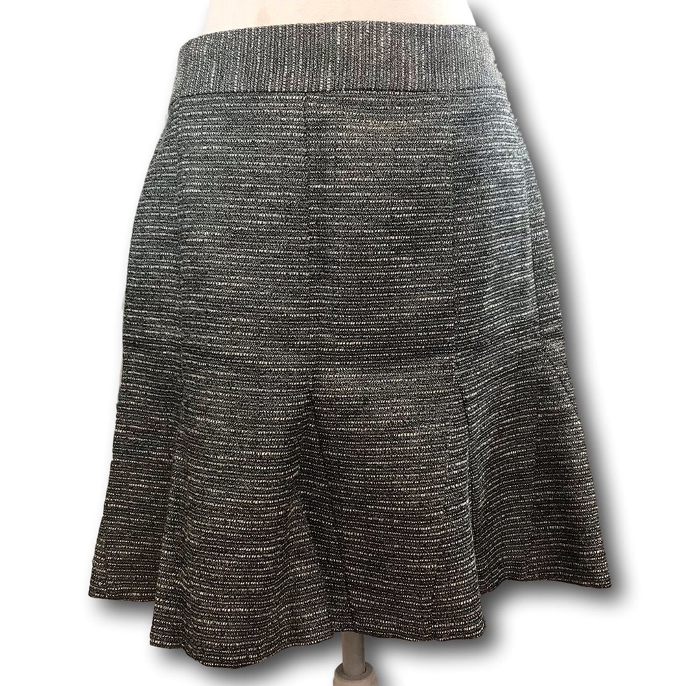 Banana Republic Silver Threaded Fluted Grey Skirt